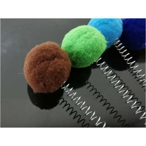 Interactive ball top spring chuck cat toy